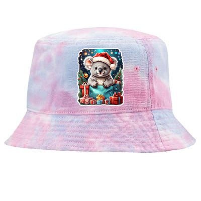 Christmas Koala Bear Tie-Dyed Bucket Hat