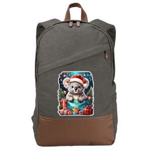 Christmas Koala Bear Cotton Canvas Backpack