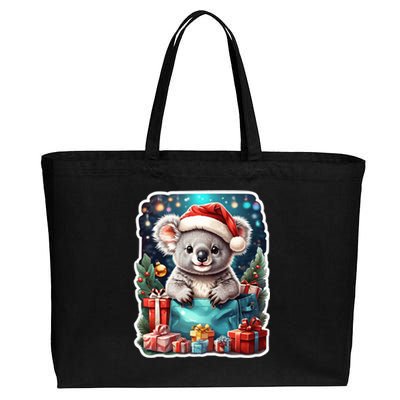 Christmas Koala Bear Cotton Canvas Jumbo Tote