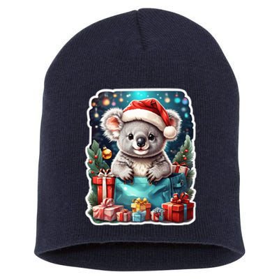 Christmas Koala Bear Short Acrylic Beanie