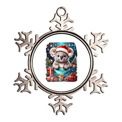 Christmas Koala Bear Metallic Star Ornament