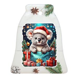 Christmas Koala Bear Ceramic Bell Ornament