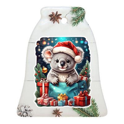 Christmas Koala Bear Ceramic Bell Ornament