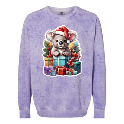 Christmas Koala Bear Colorblast Crewneck Sweatshirt