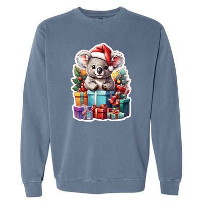 Christmas Koala Bear Garment-Dyed Sweatshirt