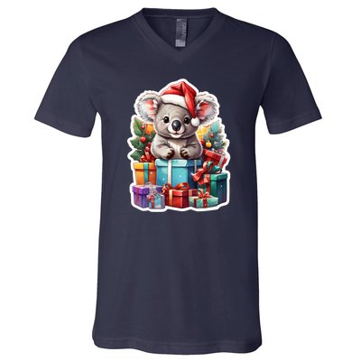 Christmas Koala Bear V-Neck T-Shirt