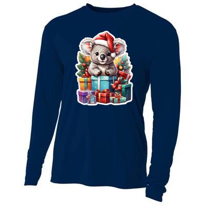 Christmas Koala Bear Cooling Performance Long Sleeve Crew