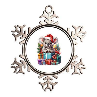 Christmas Koala Bear Metallic Star Ornament