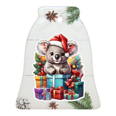 Christmas Koala Bear Ceramic Bell Ornament