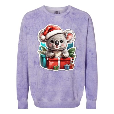 Christmas Koala Bear Colorblast Crewneck Sweatshirt