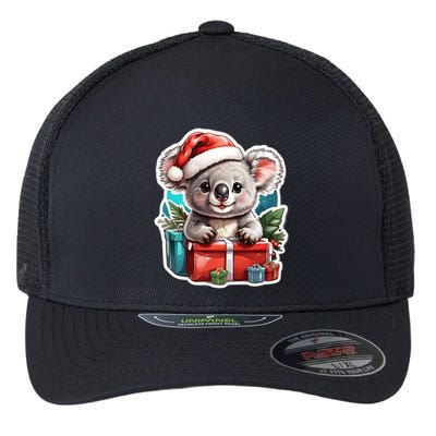 Christmas Koala Bear Flexfit Unipanel Trucker Cap