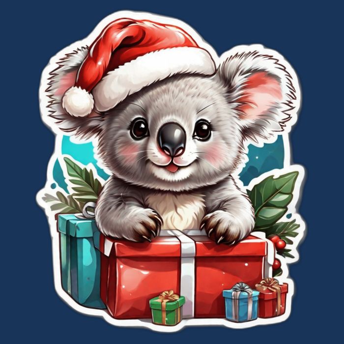 Christmas Koala Bear Drawstring Bag