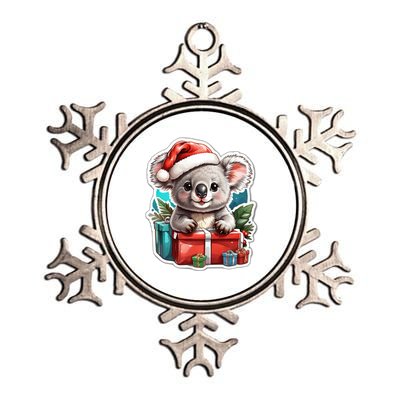 Christmas Koala Bear Metallic Star Ornament