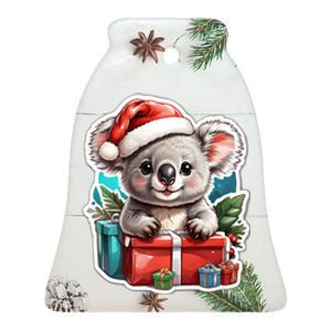 Christmas Koala Bear Ceramic Bell Ornament