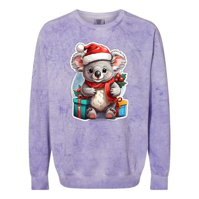 Christmas Koala Bear Colorblast Crewneck Sweatshirt