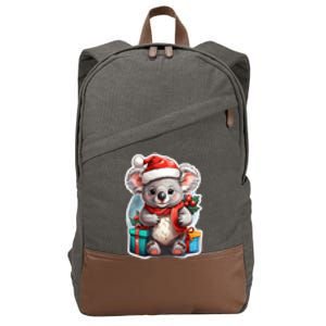 Christmas Koala Bear Cotton Canvas Backpack