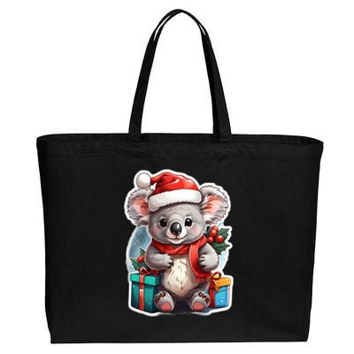 Christmas Koala Bear Cotton Canvas Jumbo Tote