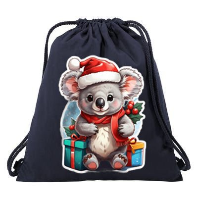 Christmas Koala Bear Drawstring Bag