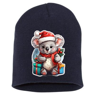 Christmas Koala Bear Short Acrylic Beanie