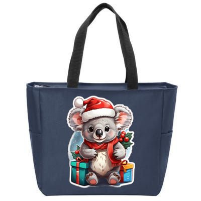 Christmas Koala Bear Zip Tote Bag