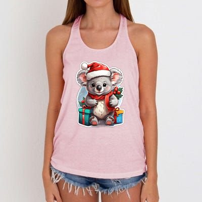 Christmas Koala Bear Women's Knotted Racerback Tank