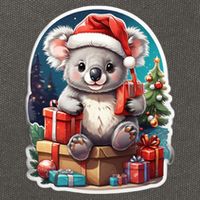 Christmas Koala Bear Cotton Canvas Backpack