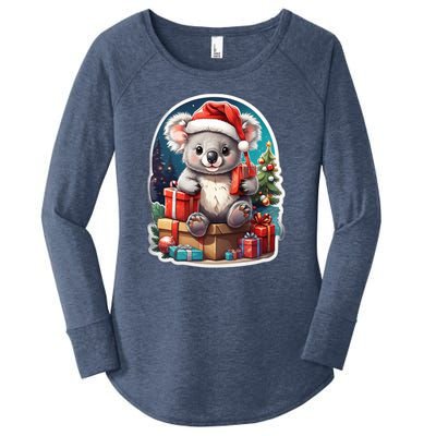 Christmas Koala Bear Women's Perfect Tri Tunic Long Sleeve Shirt