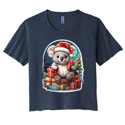 Christmas Koala Bear Women's Crop Top Tee