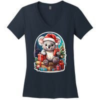 Christmas Koala Bear Women's V-Neck T-Shirt