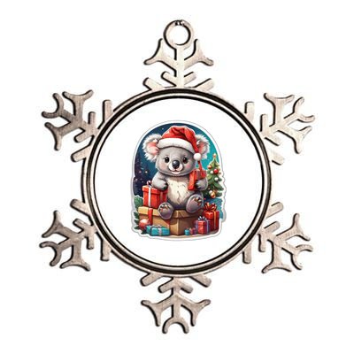 Christmas Koala Bear Metallic Star Ornament