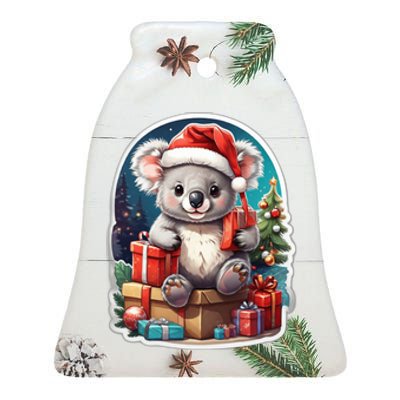 Christmas Koala Bear Ceramic Bell Ornament