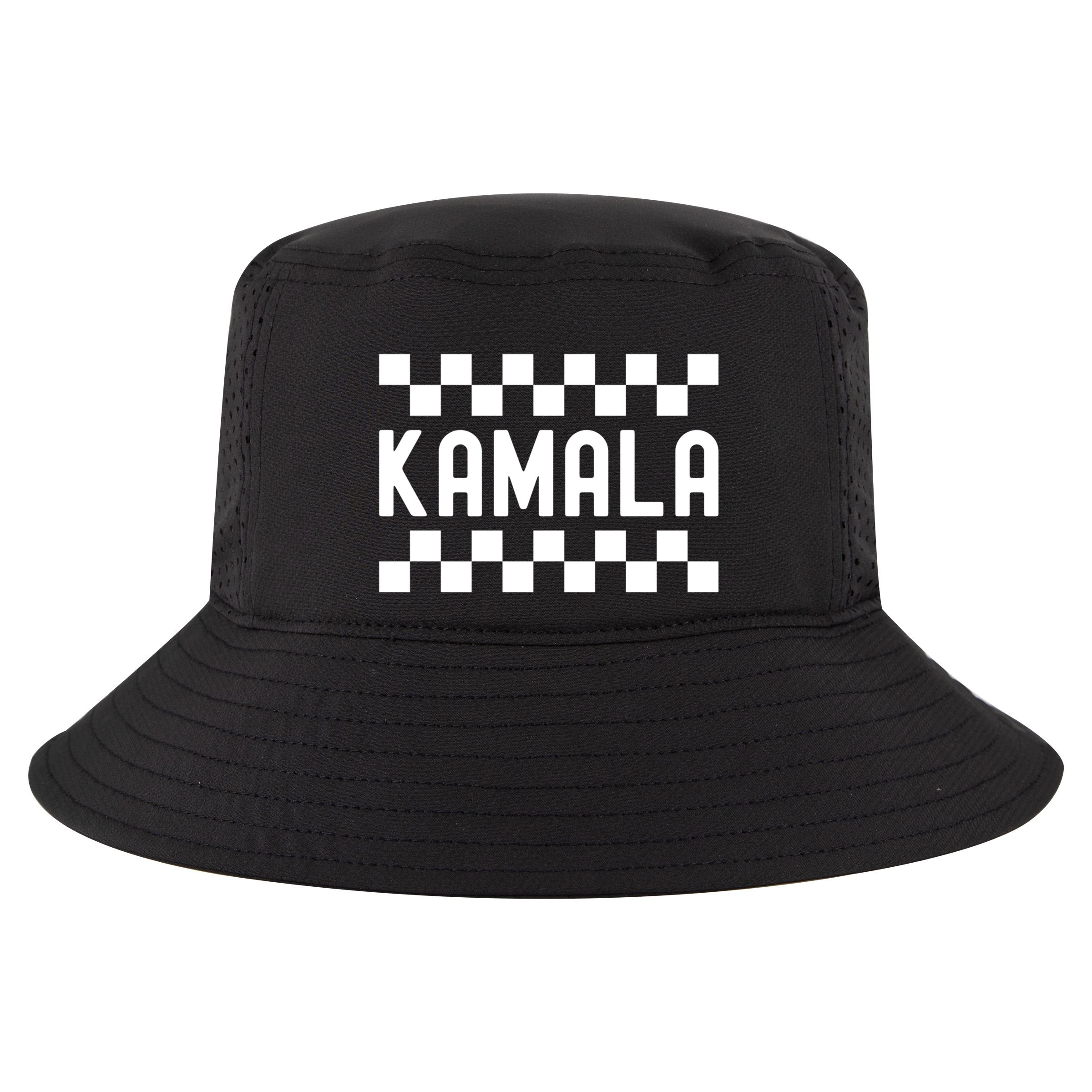Checkered Kamala Black And White Checkerboard Funny Gift Cool Comfort Performance Bucket Hat