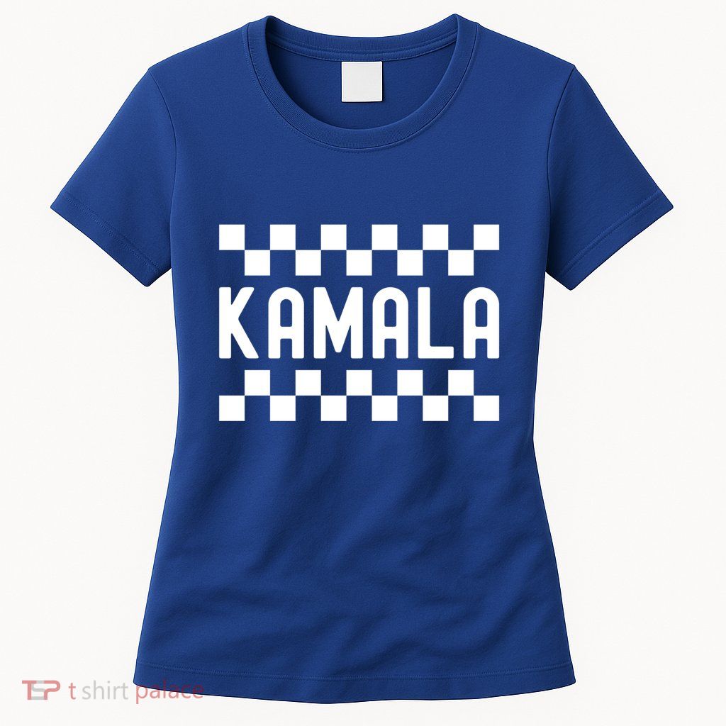 Checkered Kamala Black And White Checkerboard Funny Gift Womens T-Shirt
