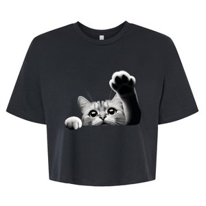 Cute Kitten Big Eyes Cat Outstretched Paw Bella+Canvas Jersey Crop Tee