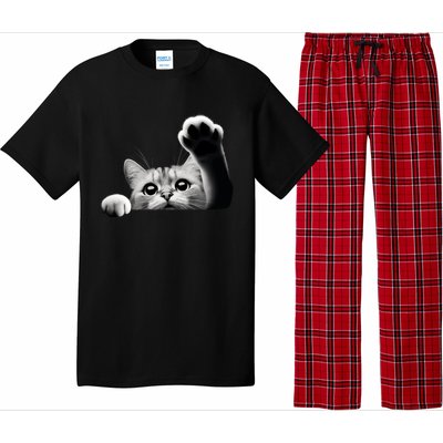 Cute Kitten Big Eyes Cat Outstretched Paw Pajama Set