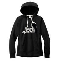 Cute Kitten Big Eyes Cat Outstretched Paw Women's Fleece Hoodie