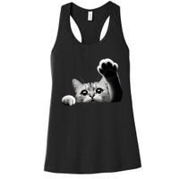 Cute Kitten Big Eyes Cat Outstretched Paw Women's Racerback Tank