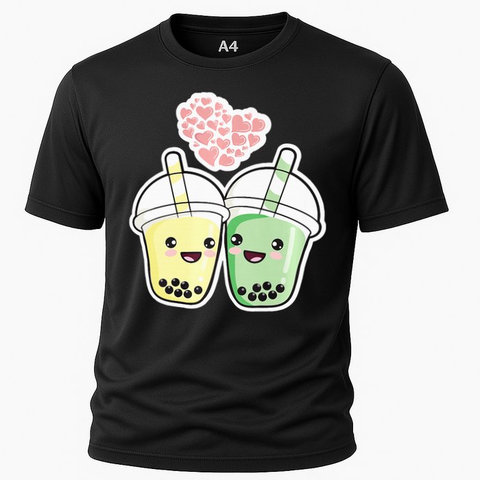 Cute Kawaii Boba Bubble Tea Cooling Performance Crew T-Shirt