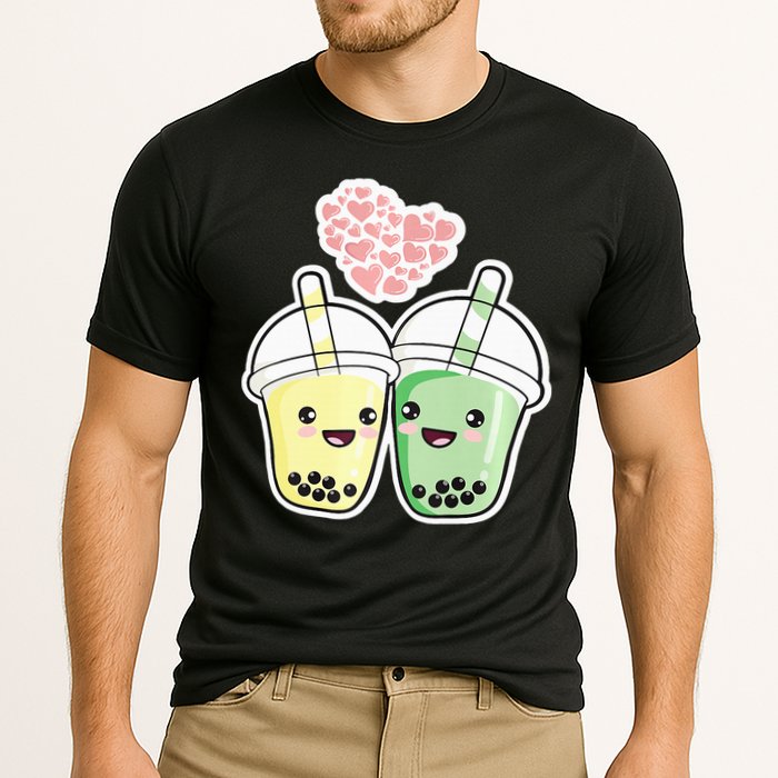 Cute Kawaii Boba Bubble Tea Cooling Performance Crew T-Shirt