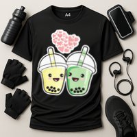 Cute Kawaii Boba Bubble Tea Cooling Performance Crew T-Shirt