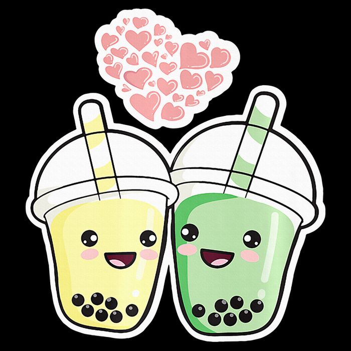 Cute Kawaii Boba Bubble Tea Cooling Performance Crew T-Shirt