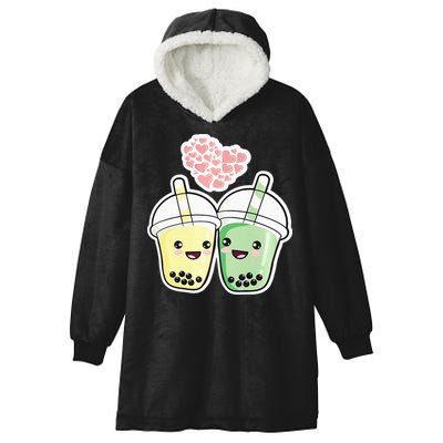 Cute Kawaii Boba Bubble Tea Hooded Wearable Blanket