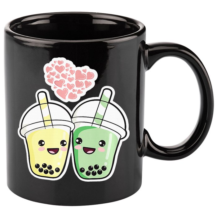 Cute Kawaii Boba Bubble Tea 11oz C Handle Ceramic Mug