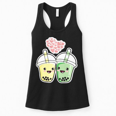 Cute Kawaii Boba Bubble Tea Womens Tank Top
