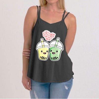 Cute Kawaii Boba Bubble Tea Women's Strappy Tank