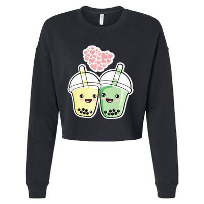 Cute Kawaii Boba Bubble Tea Cropped Pullover Crew