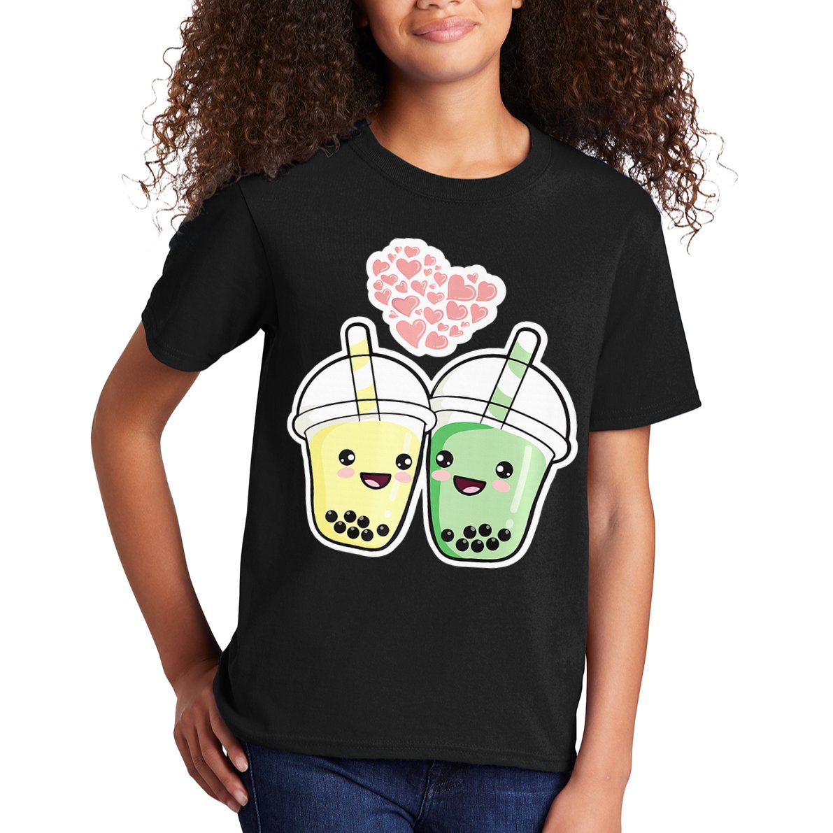 Cute Kawaii Boba Bubble Tea Kids T-Shirt