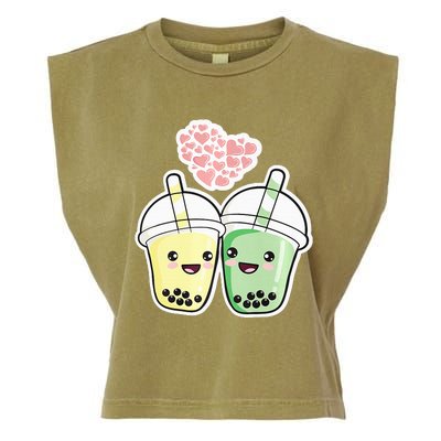 Cute Kawaii Boba Bubble Tea Garment-Dyed Women's Muscle Tee