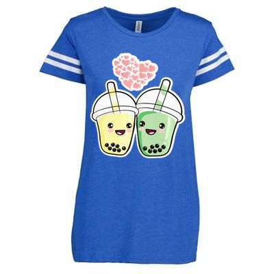 Cute Kawaii Boba Bubble Tea Enza Ladies Jersey Football T-Shirt