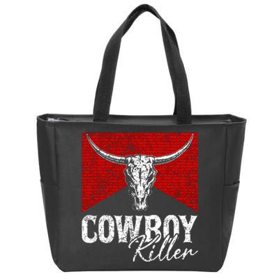 Cowboy Killers Bull Skull Howdy Punchy Western Country Music Zip Tote Bag